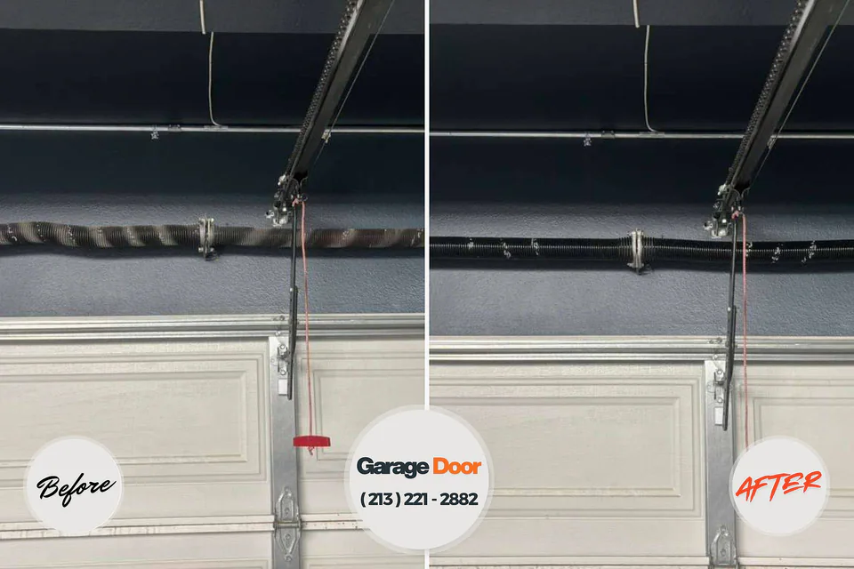 Before and after: garage door repair West Buechel, KY